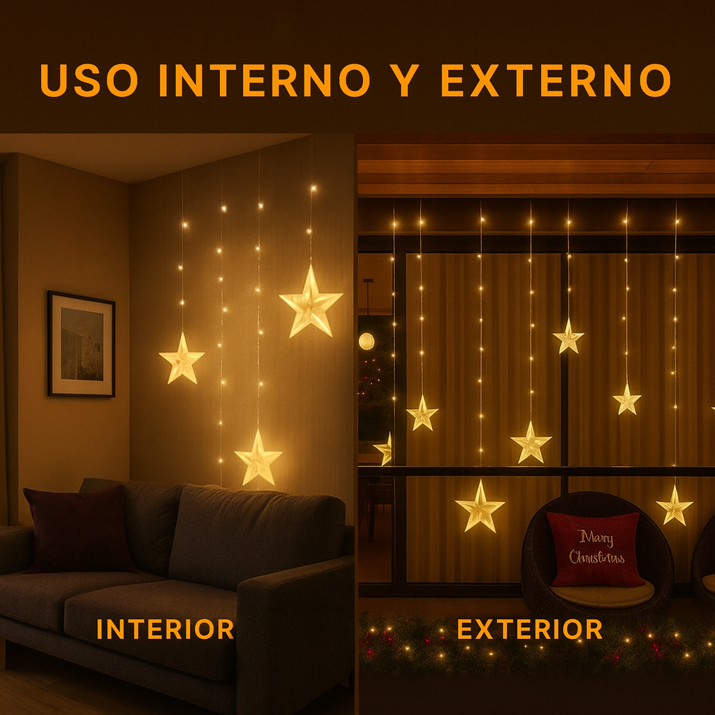 LLUVIA DE ESTRELLAS LED - Transforma tu hogar en un ambiente cálido, elegante e irresistible.